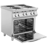 Elektroherd mit 4 Kochfeldern und Backofen, 4 x 2600 W, 3 kW, 400 V, ITALIEN 5