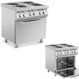 Elektroherd mit 4 Kochfeldern und Backofen, 4 x 2600 W, 3 kW, 400 V, ITALIEN