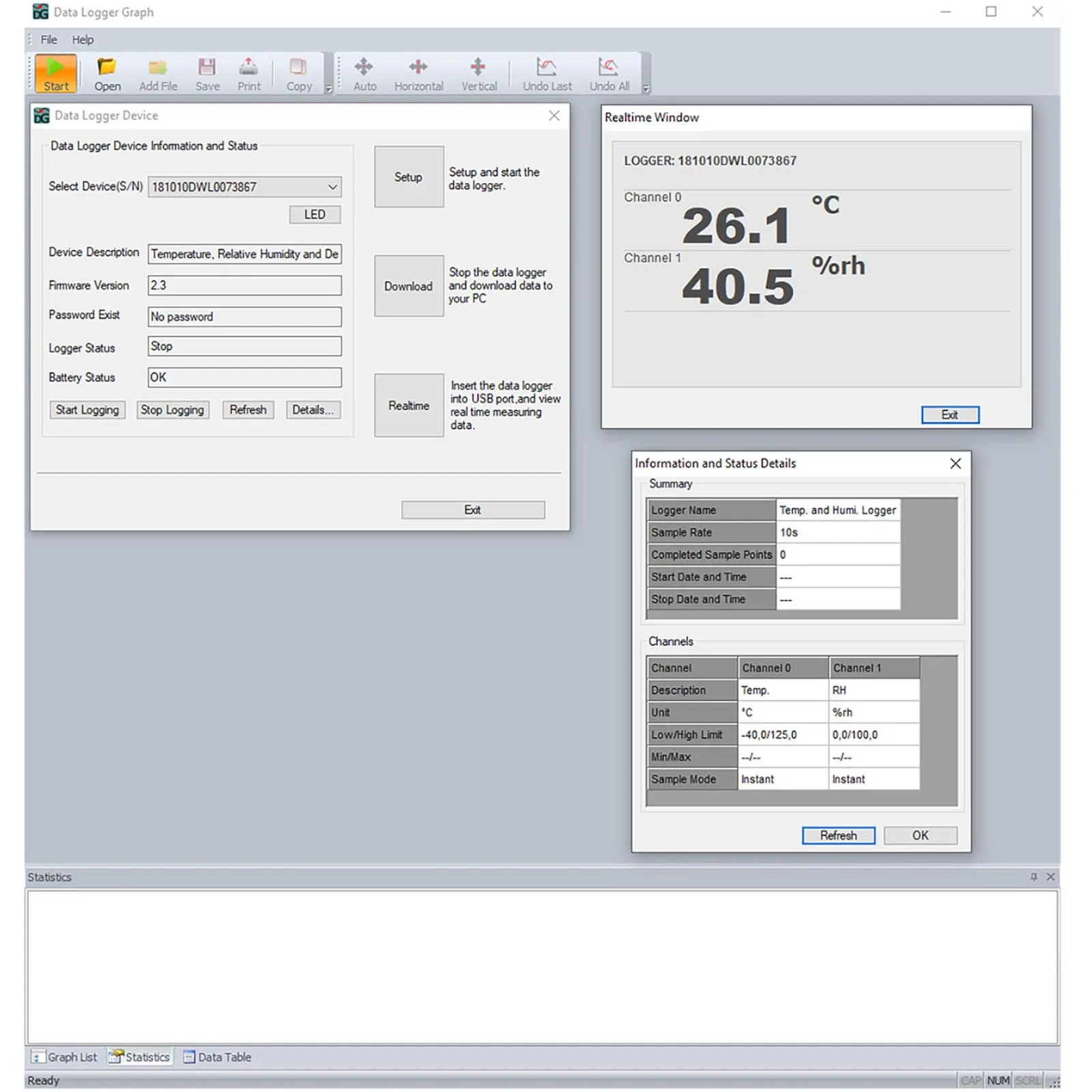 USB outdoor temperature and humidity logger, range -40 to 125°C 6
