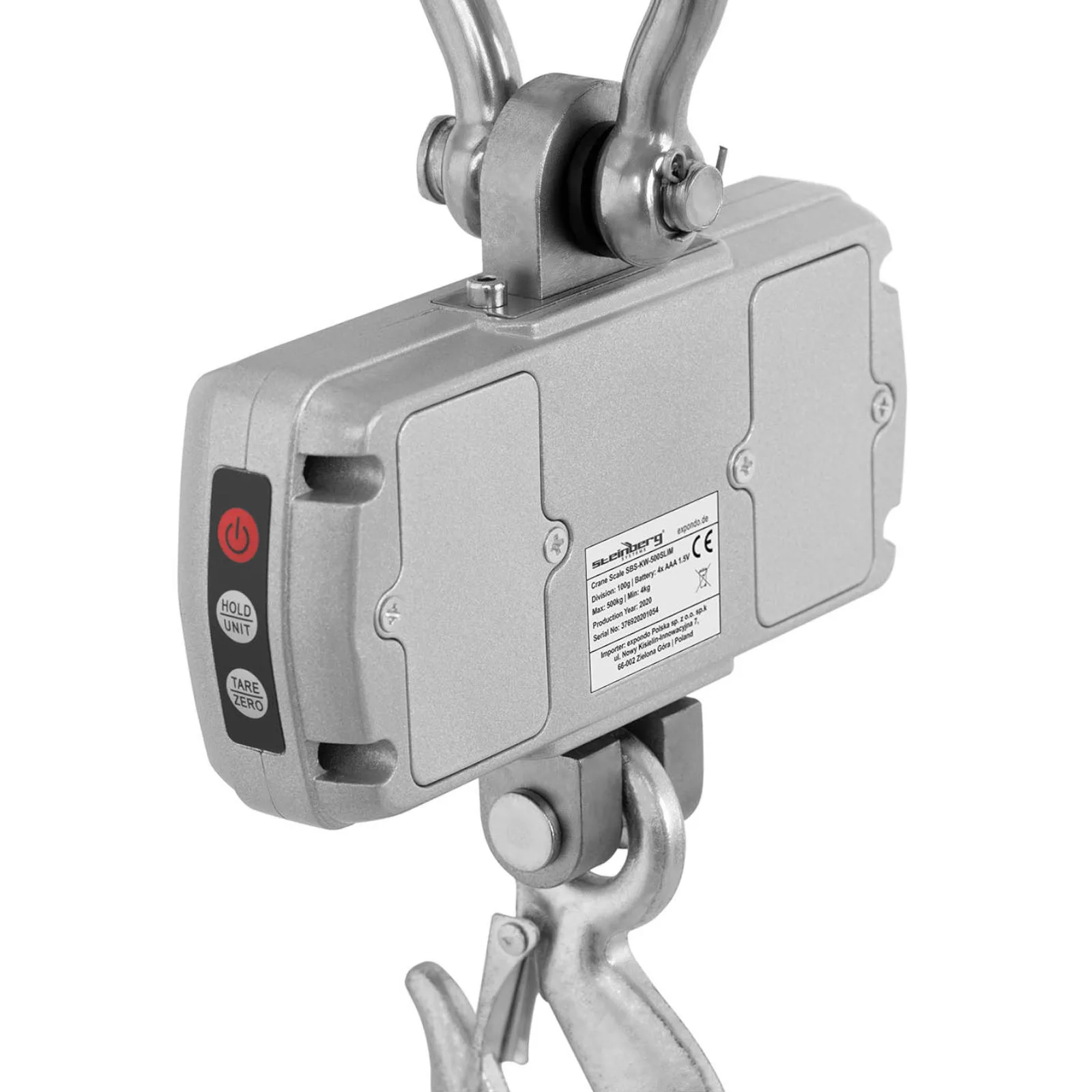Hanging hook scale for warehouses with remote control, large LCD display, 500 / 0.1 kg 3