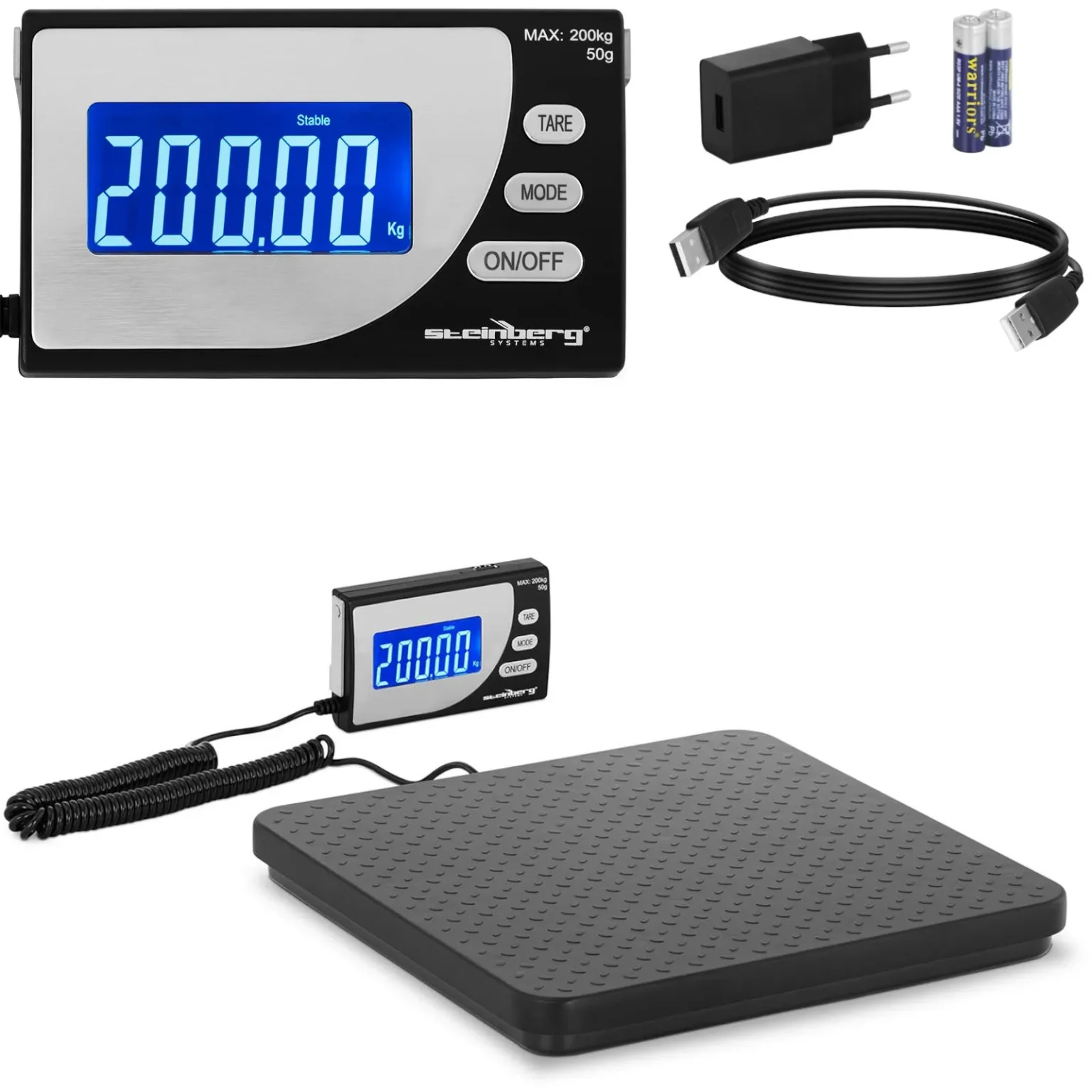 Ipari csomagmérleg 200 kg / 50 g LCD USB Ipari csomagmérleg 200 kg / 50 g LCD USB