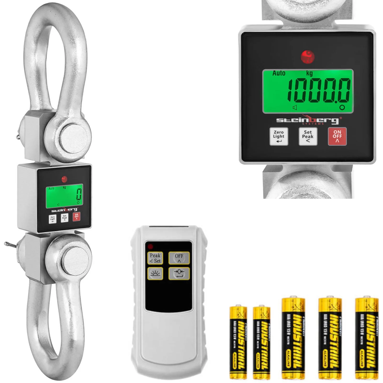 LCD távirányítós, akasztós mérleg raktárakhoz, 10 000 kg-ig