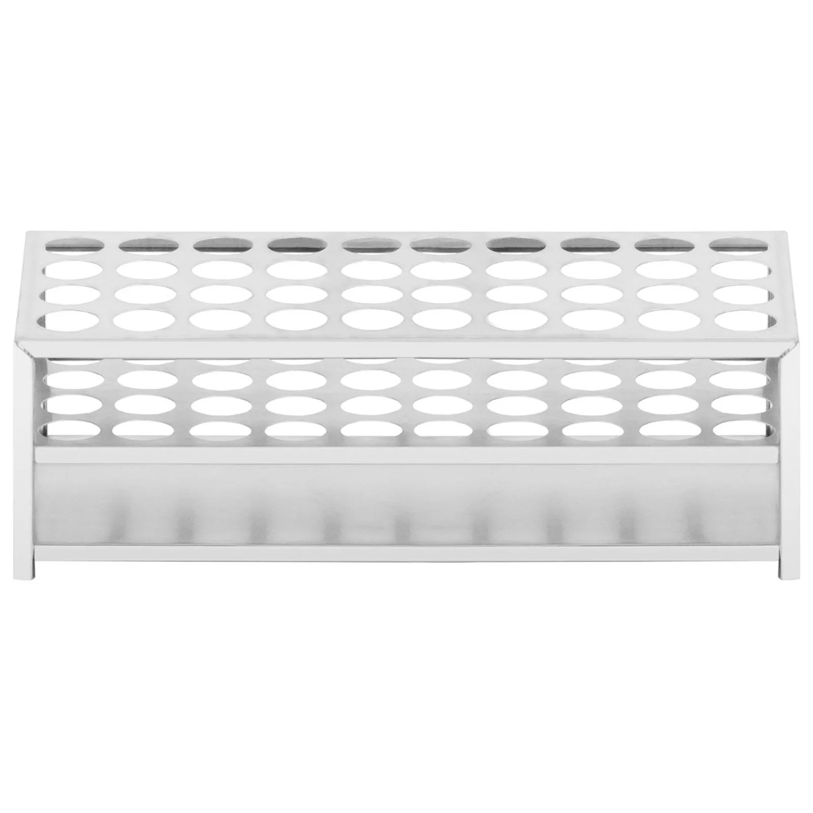 Alumínium laboratóriumi kémcsőállvány, 22,5 mm átmérőjű, 40 helyes 3