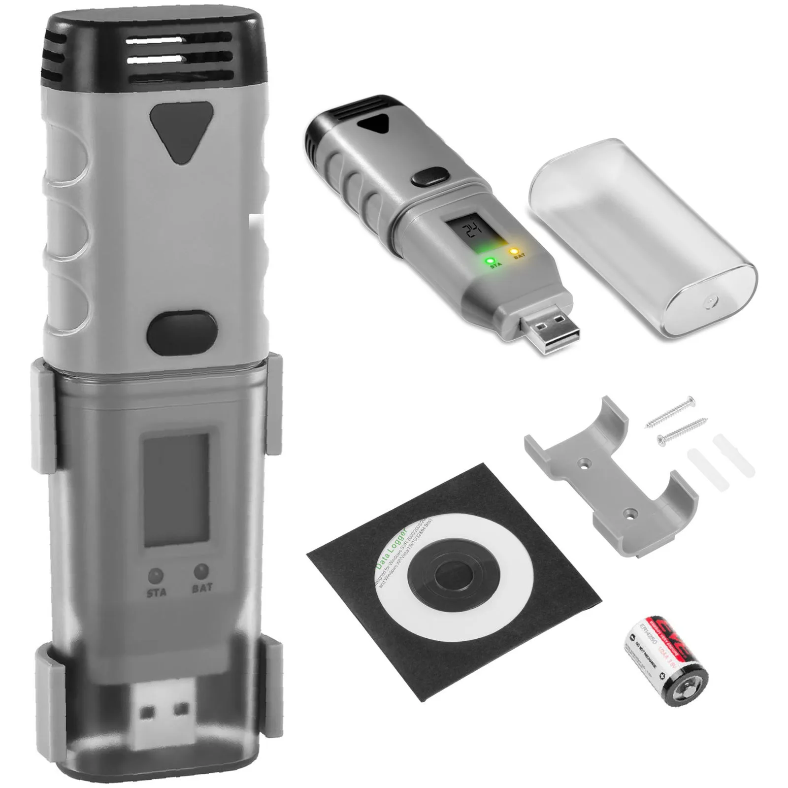 USB hőmérséklet- és páratartalom-naplózó, mérési tartomány: -35 és 80 °C között