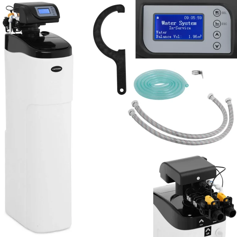 Vízlágyító és vízkőmentesítő automatikus szeleppel, 15 l, 3,3 W, LCD