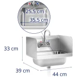 Rozsdamentes acél konyhai kézmosó, szélesség 43,5 cm 6