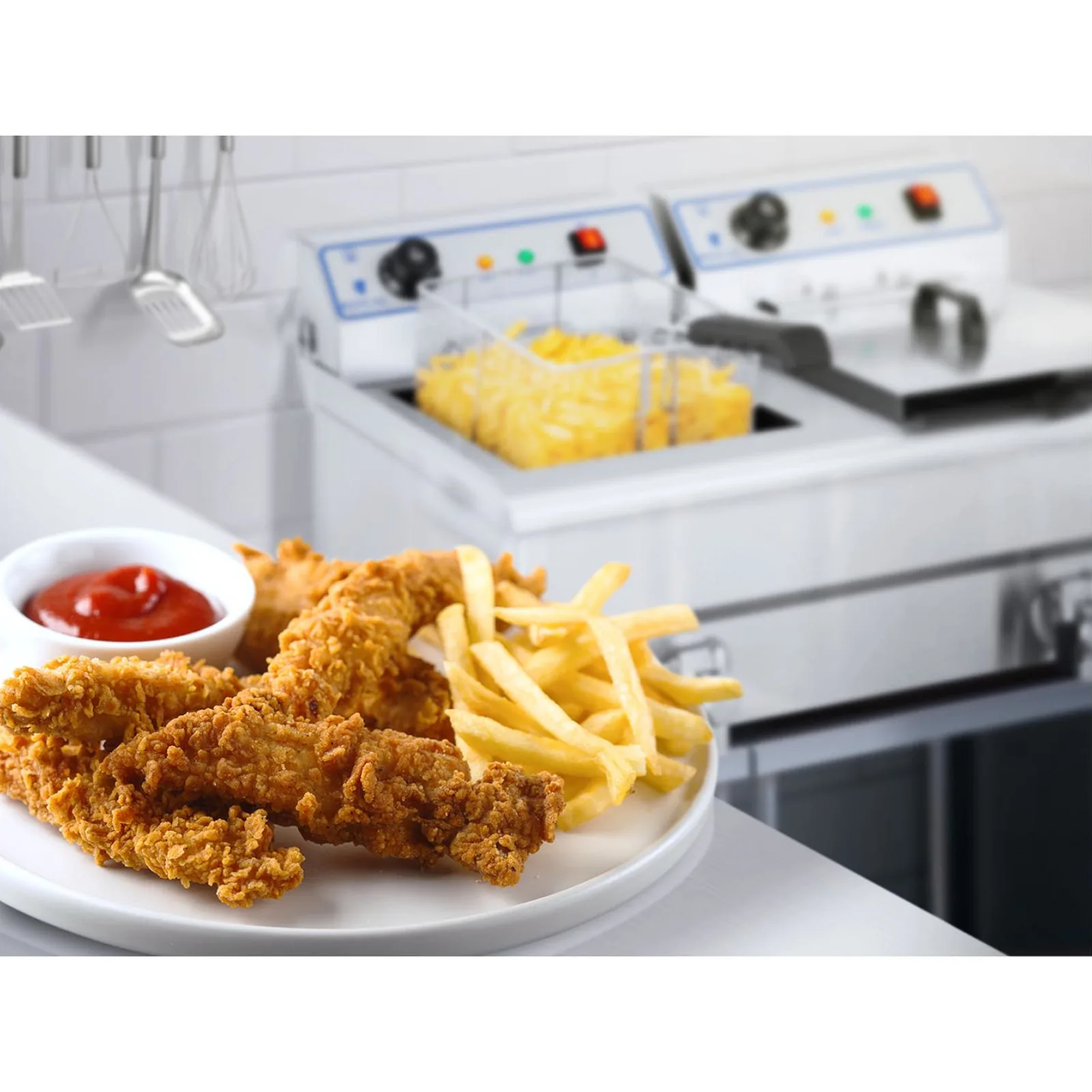 Kétkamrás fritőz 400 V-os csatlakozóval – 2x10 l 5