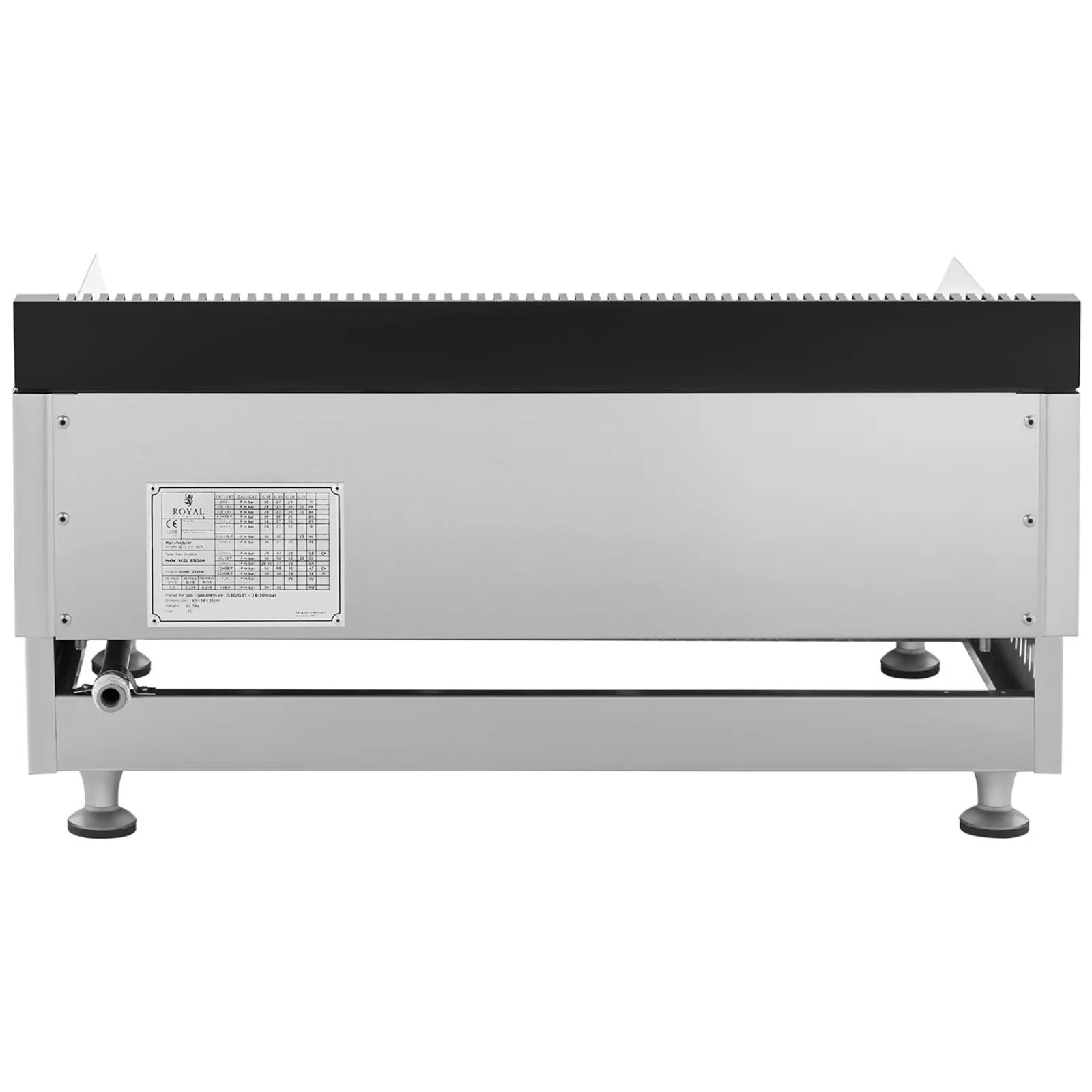 Kétégős, sima felületű gázgrill LPG / propán-butánhoz 2 x 3000 W 30 mbar 4