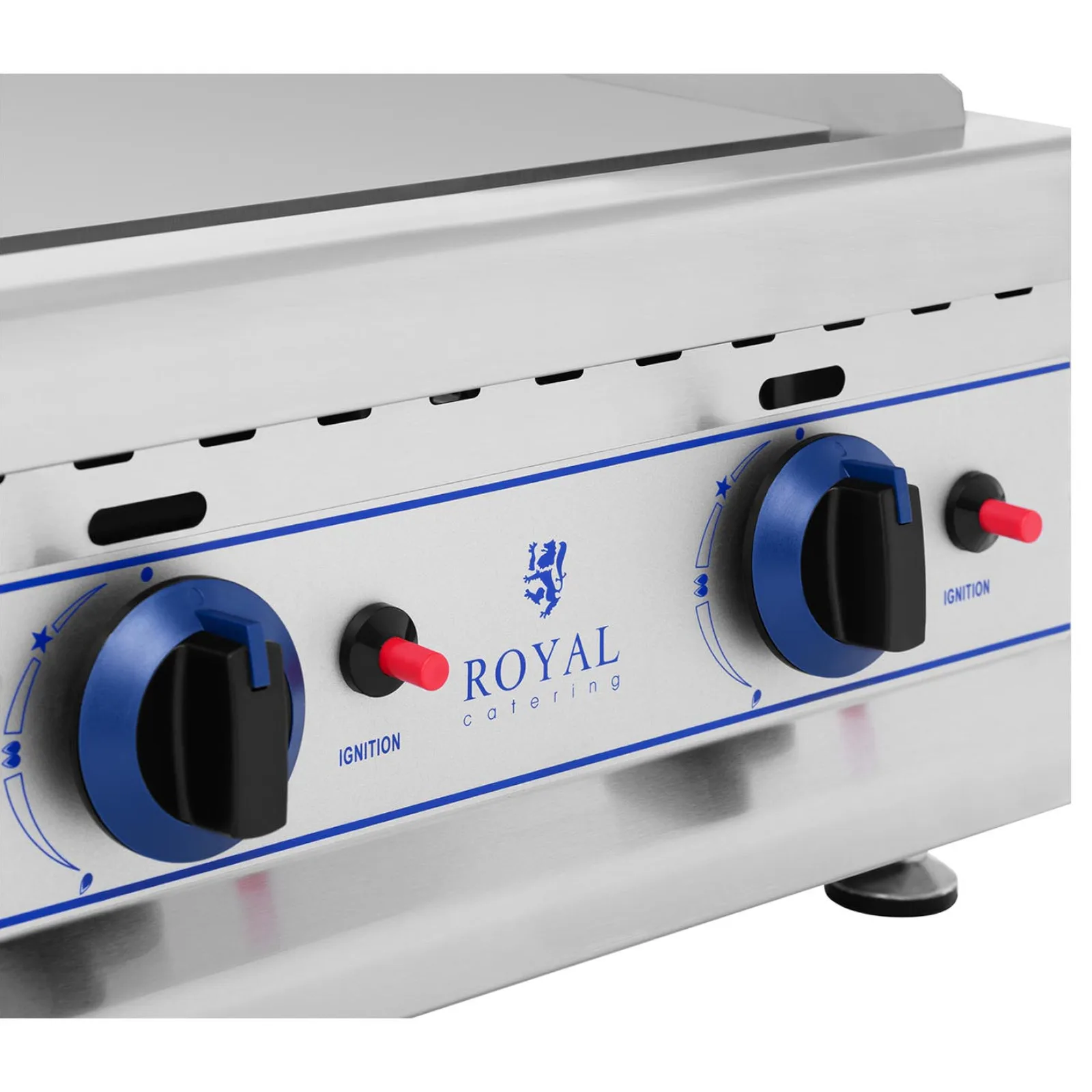 Kétégős, sima felületű gázgrill LPG / propán-butánhoz 2 x 3000 W 30 mbar 6