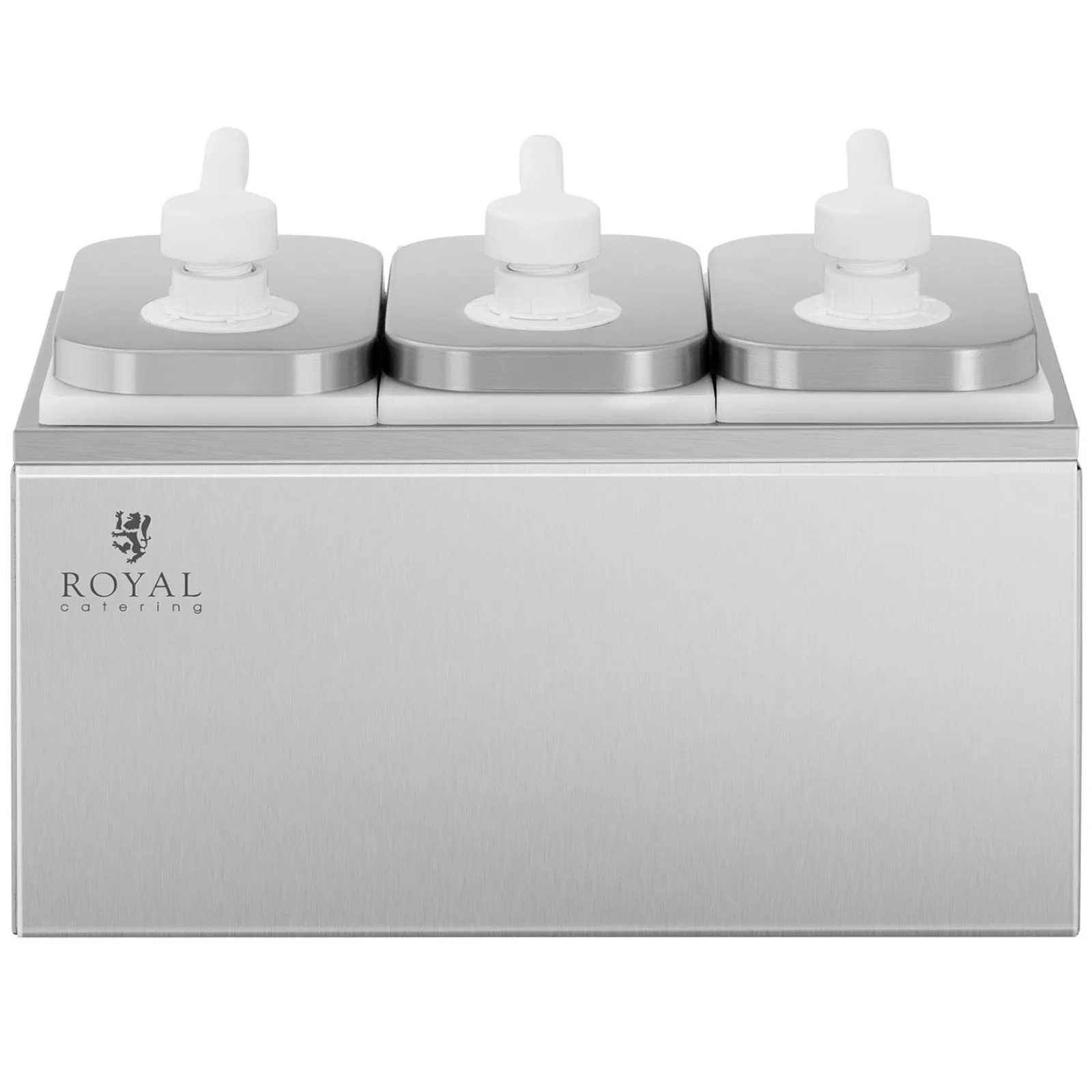 Distribuitor triplu de sos cu pompă din oțel inoxidabil, 3 x 2 L 6