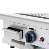 Kétégős, sima és barázdált rozsdamentes acél gázgrill földgázhoz, 2x 3,1 kW, 0,02 bar, 60 x 40 cm 3