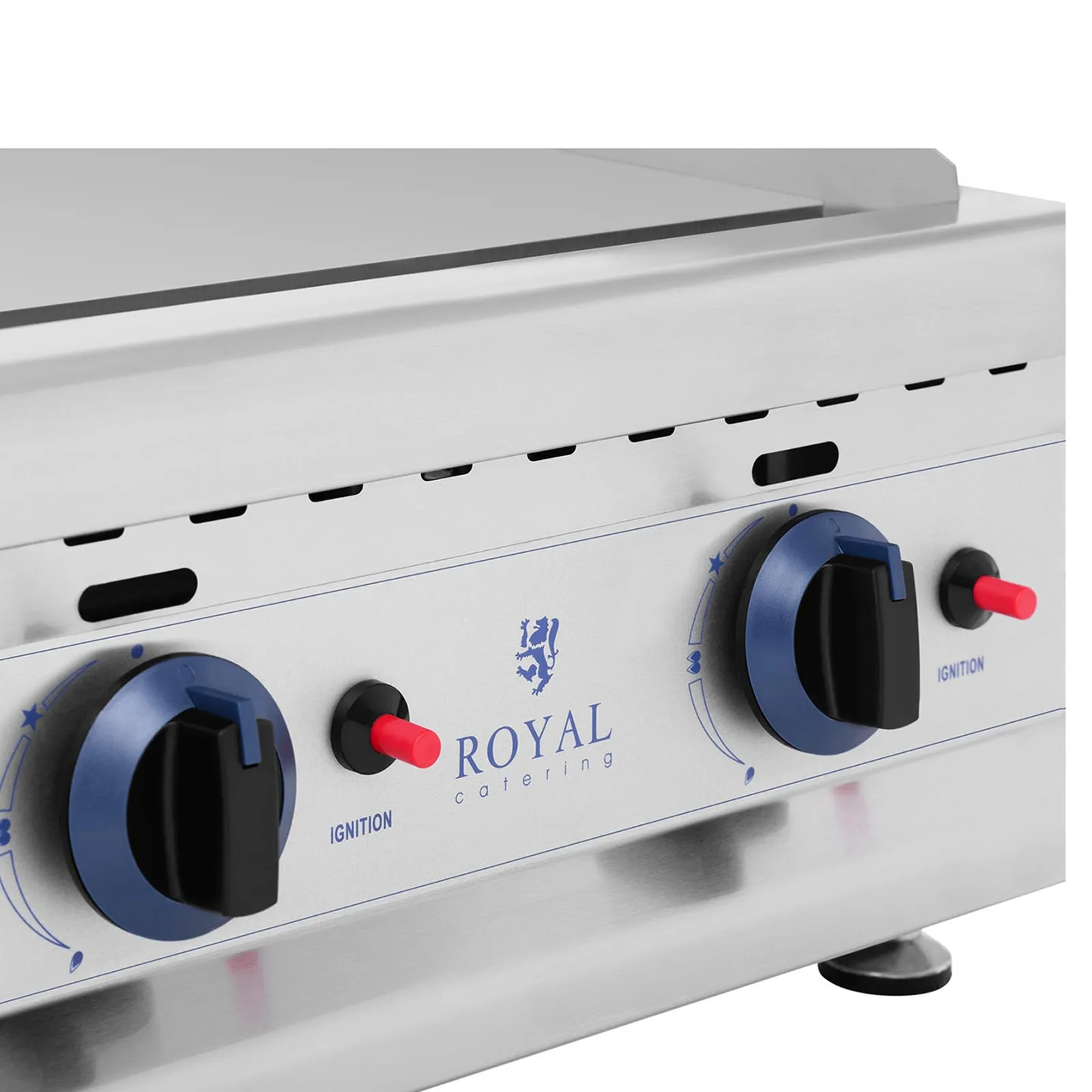 Double-burner smooth and grooved stainless steel gas grill for natural gas, 2x 3.1 kW, 0.02 bar, 60 x 40 cm 4