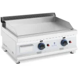 Grătar cu gaz din oțel inoxidabil, cu două arzătoare și suprafață netedă, reglabil, pentru gaz natural, 2x 3,1 kW, 0,02 bar, 60 x 40 cm 2