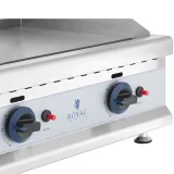 Grătar cu gaz din oțel inoxidabil, cu două arzătoare și suprafață netedă, reglabil, pentru gaz natural, 2x 3,1 kW, 0,02 bar, 60 x 40 cm 4