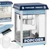 Aparat automat de popcorn TEFLON 1600 W 5-6 kg/h retro - albastru