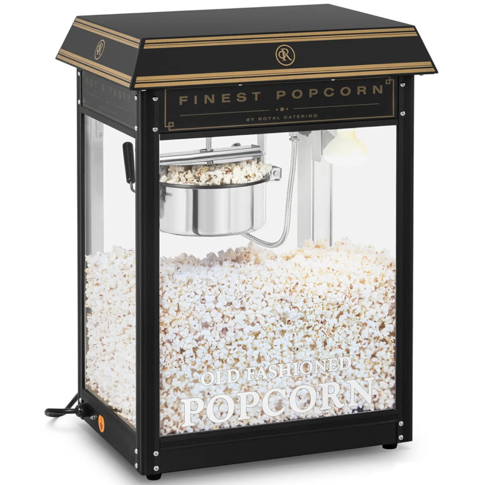 Maszyna automat urządzenie do prażenia popcornu retro TEFLON 1600 W 5-6 kg/h - czarno-złota 2