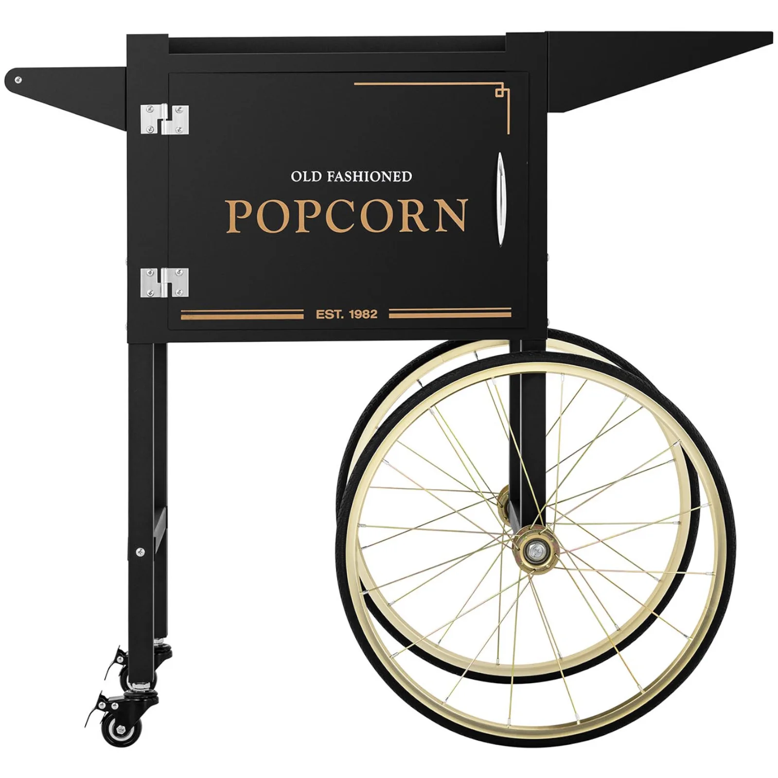 Wózek podstawa do maszyny do popcornu z szafką retro 51 x 37 cm - czarno-złoty 6