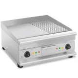 Kétoldalas sima és barázdált grilllemez zsírfogóval, 230 V, 2x 3200 W 3