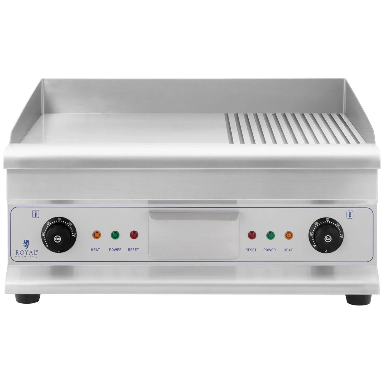 Kétoldalas sima és barázdált grilllemez zsírfogóval, 230 V, 2x 3200 W 4