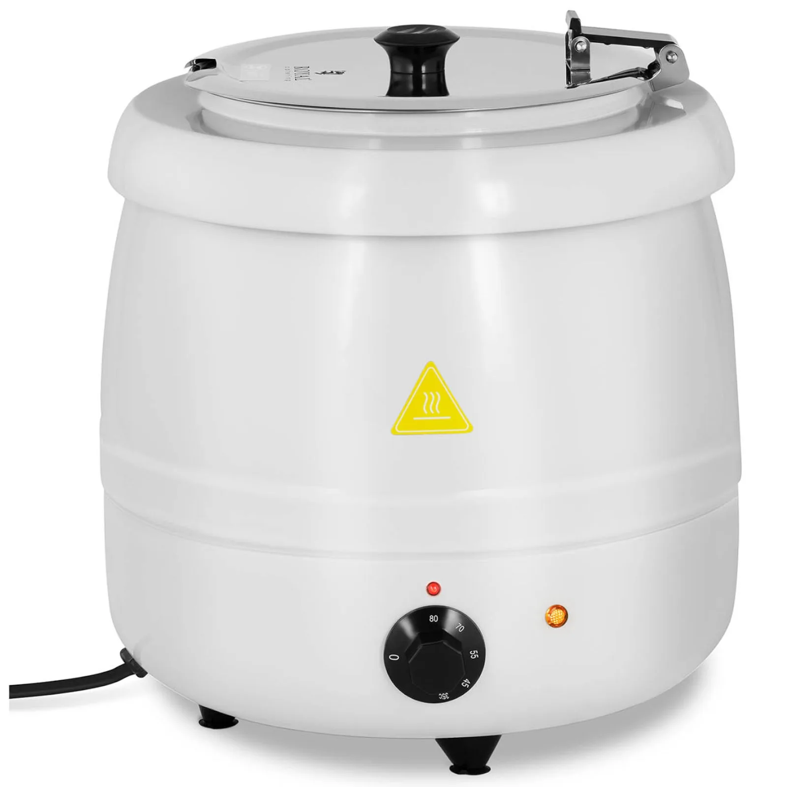 Kociołek termos na zupę elektryczny ze stali nierdzewnej cool-touch 400 W 10 l 35-80C biały 2