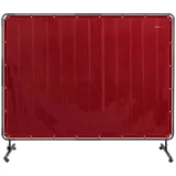 Zváracia ochranná clona s rámom na kolieskach, 239 x 175 cm – červená 4