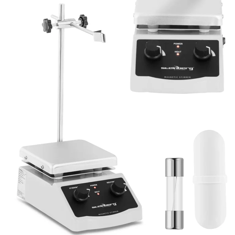 Laboratóriumi mágneses keverő állvánnyal és tartóval 380C 2000 fordulat/perc 120 x 120 mm