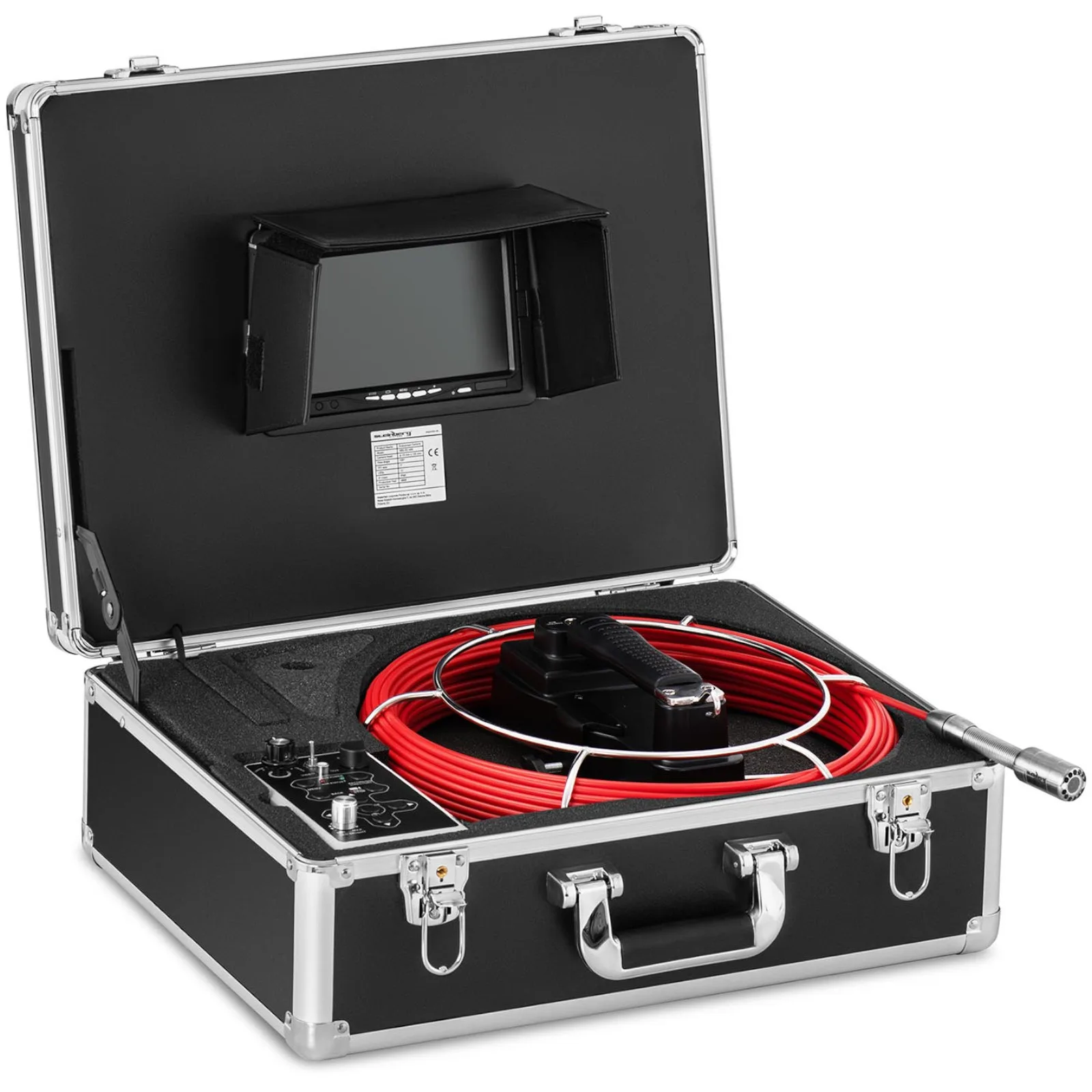 Endoszkópos diagnosztikai vizsgálati kamera tokban, 12 LED, 7'' TFT, SD, 30 m