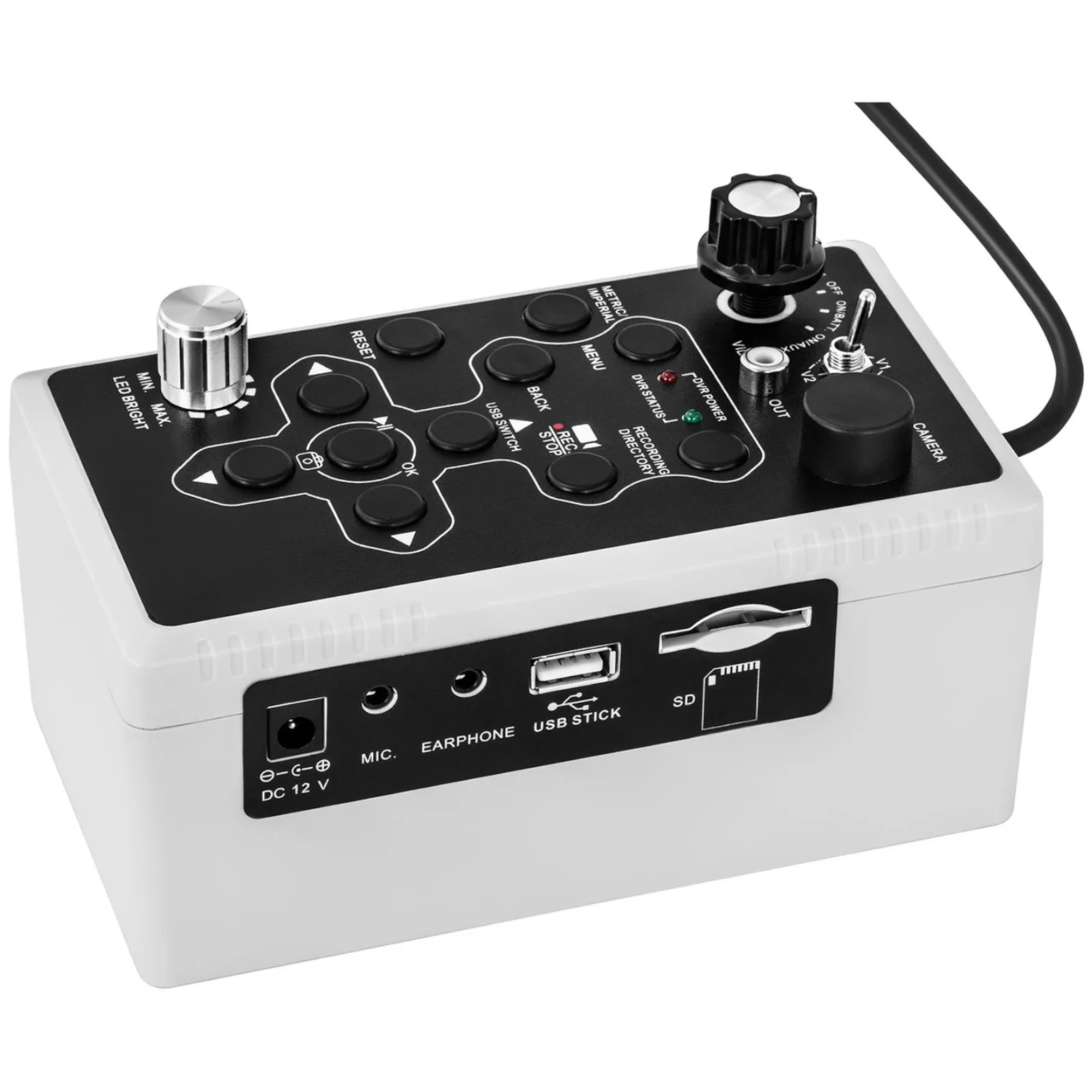 Cameră de inspecție endoscopică de diagnostic într-o cutie, 12 LED-uri, ecran TFT de 7'', SD, 20 m 7