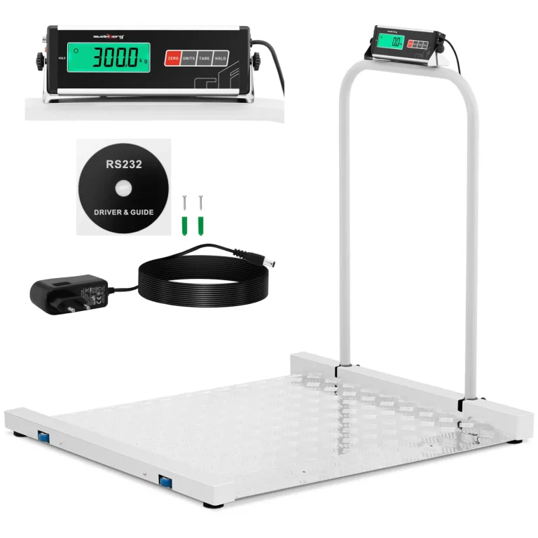 Raktári emelvényes mérleg 100 x 95 cm LCD RS232 300 kg / 100 g