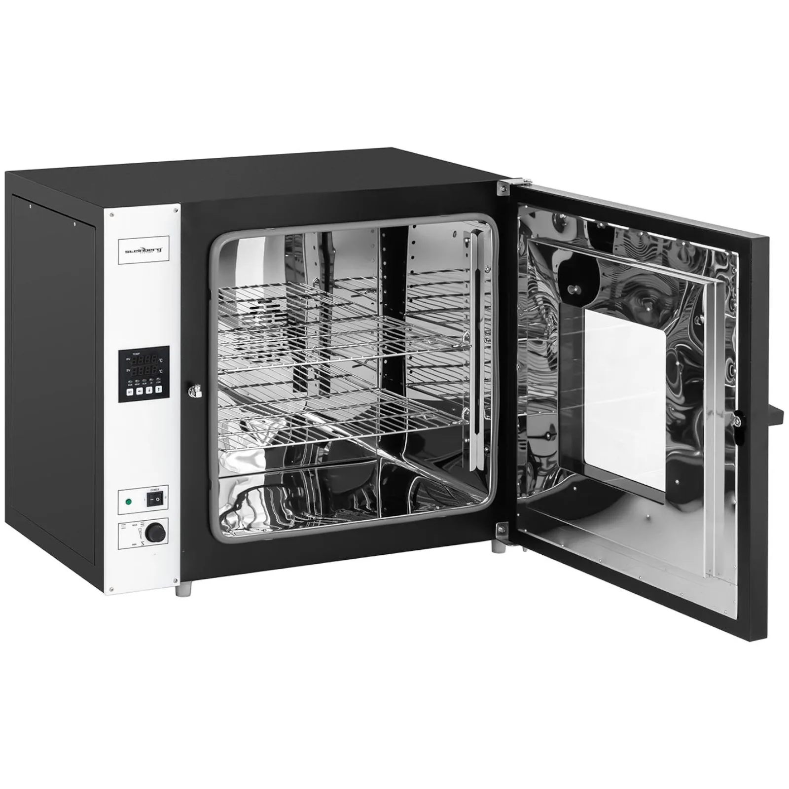 Laboratóriumi szárítókemence és sterilizáló LED-es világítással, 50–300 °C, 136 l, 2170 W 4
