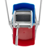 Cărucior pentru curățarea podelelor cu storcător, presă pentru mop plat, două găleți de 2 x 20 L 7