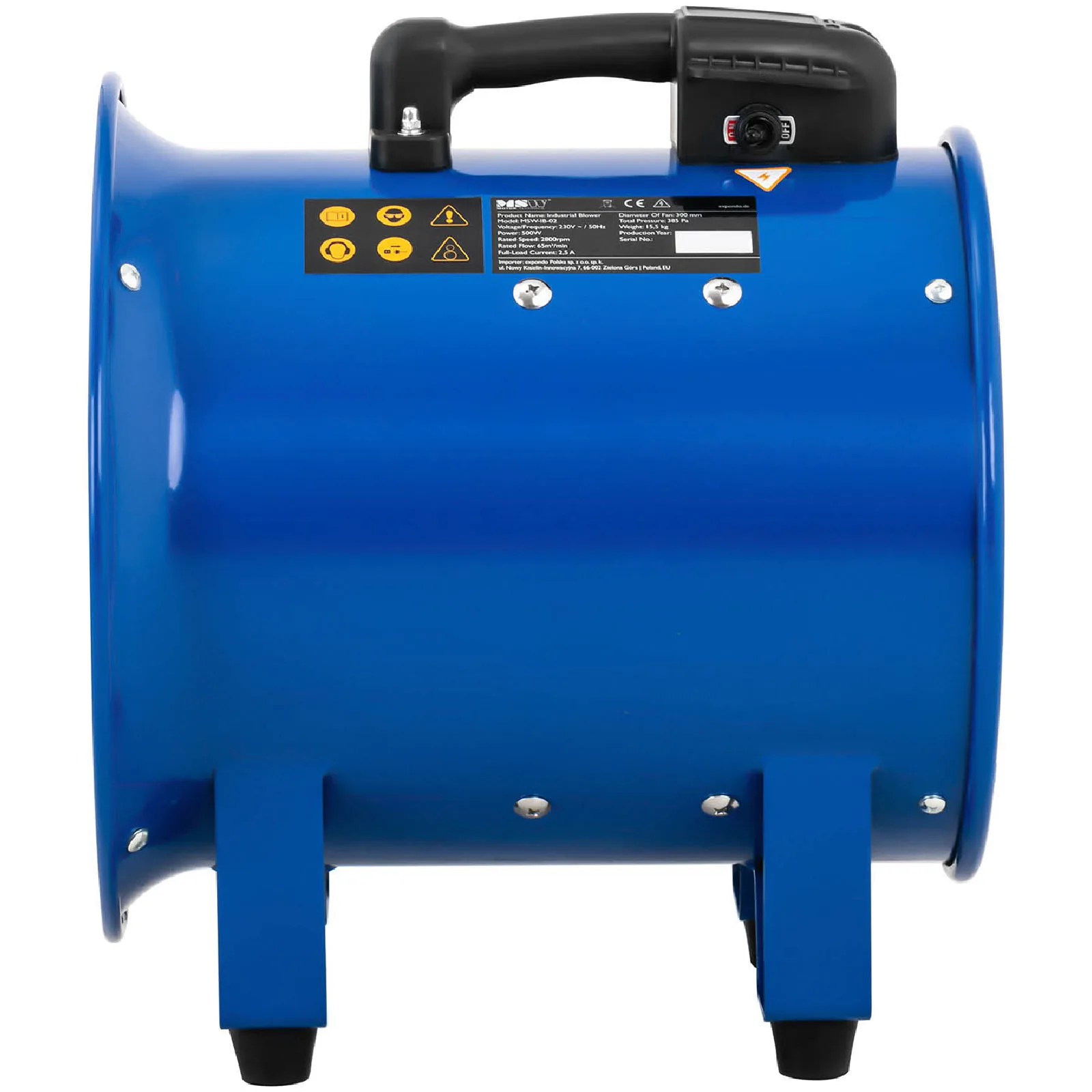 Ventilator industrial axial de 500 W pentru răcire și circulația aerului, diametru 300 mm 5