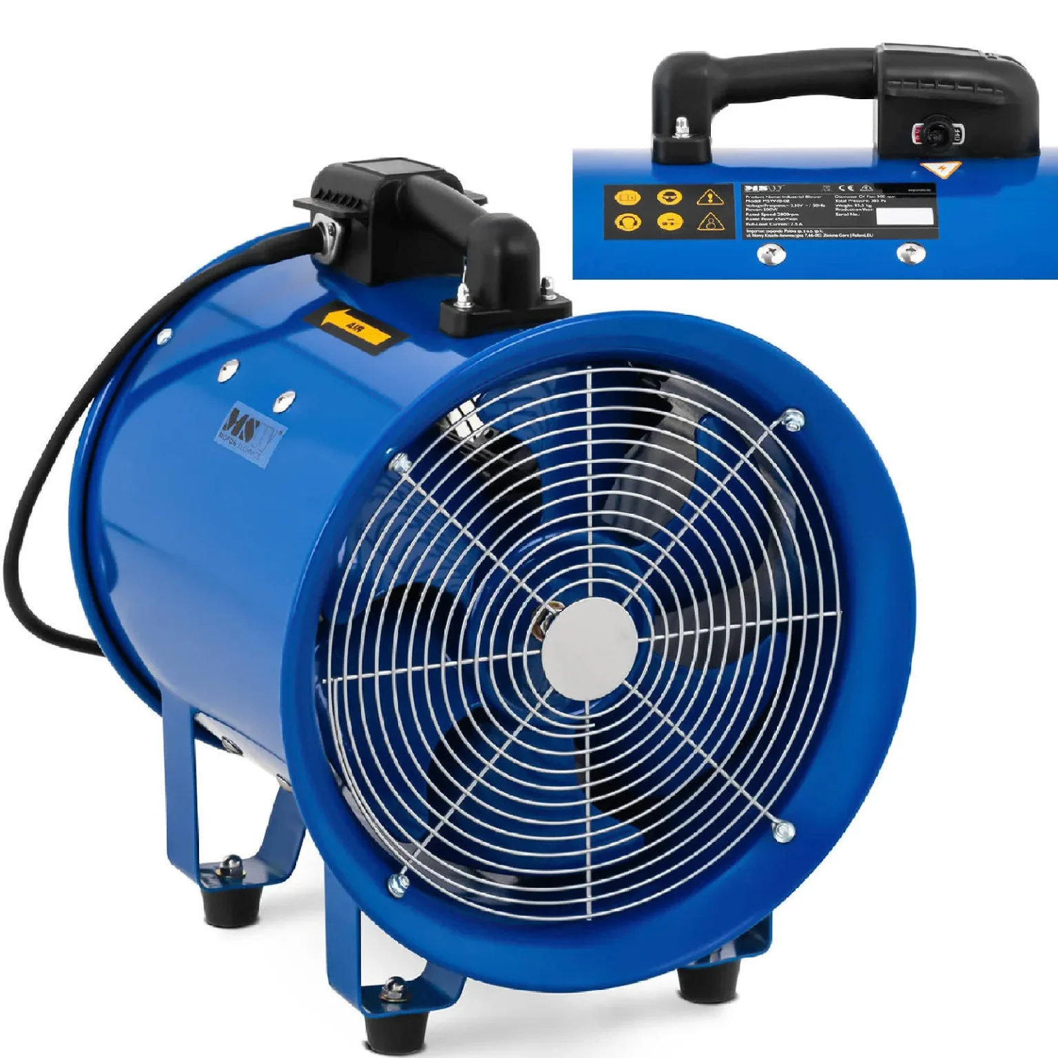 500 W-os axiális ipari ventilátor hűtéshez és légáramláshoz, 300 mm átmérőjű