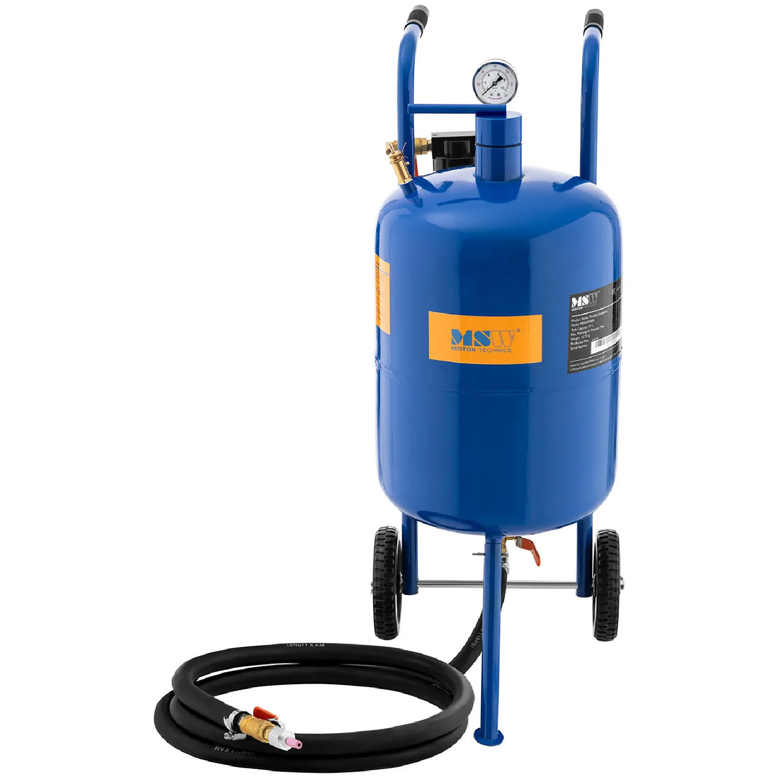 Aparat mobil de sablare cu sifon, cu reglare a presiunii 60-125 psi, 40 l 5