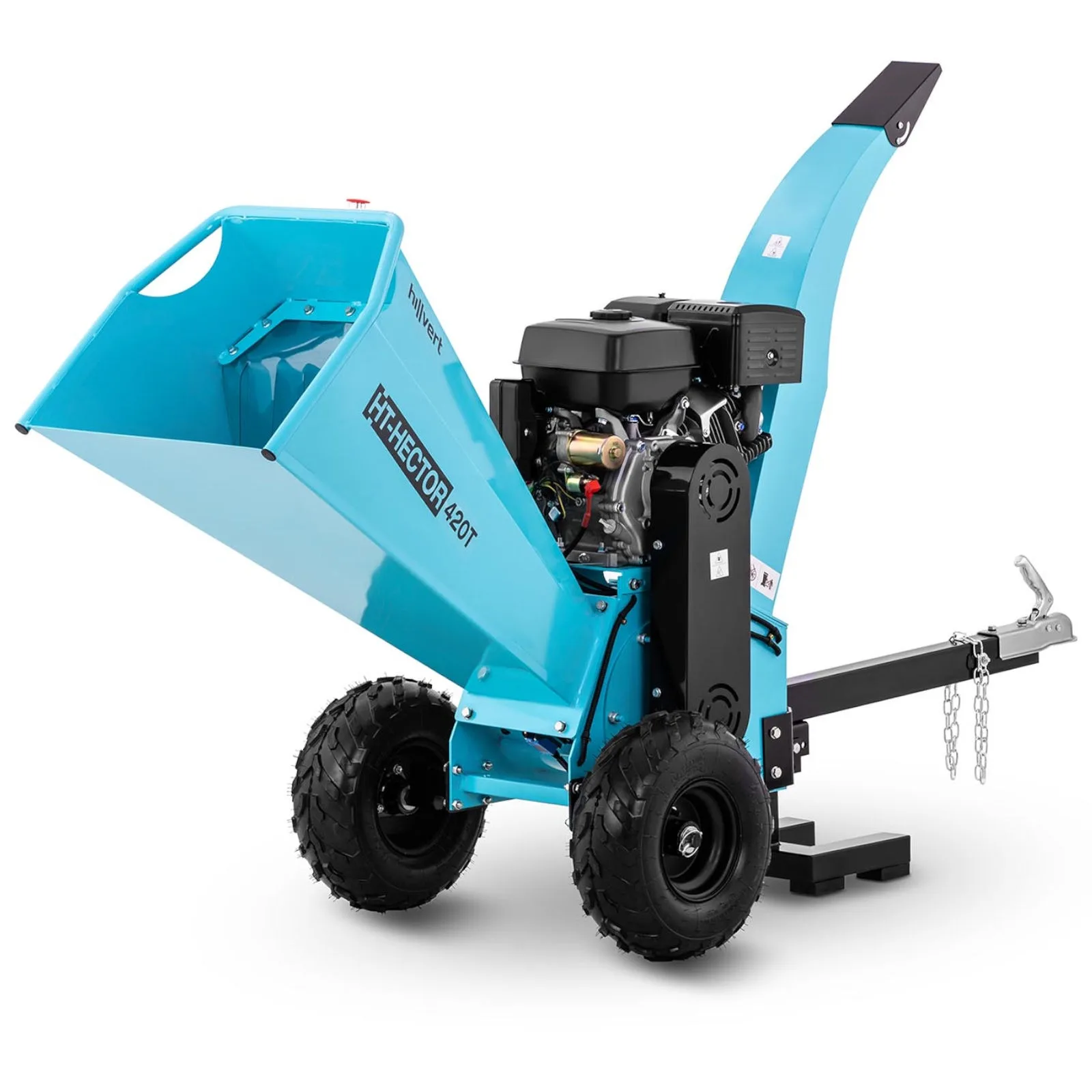 Gázüzemű mobil ág- és cserjeaprító/aprítógép, 12 cm átmérőjű, 15 LE