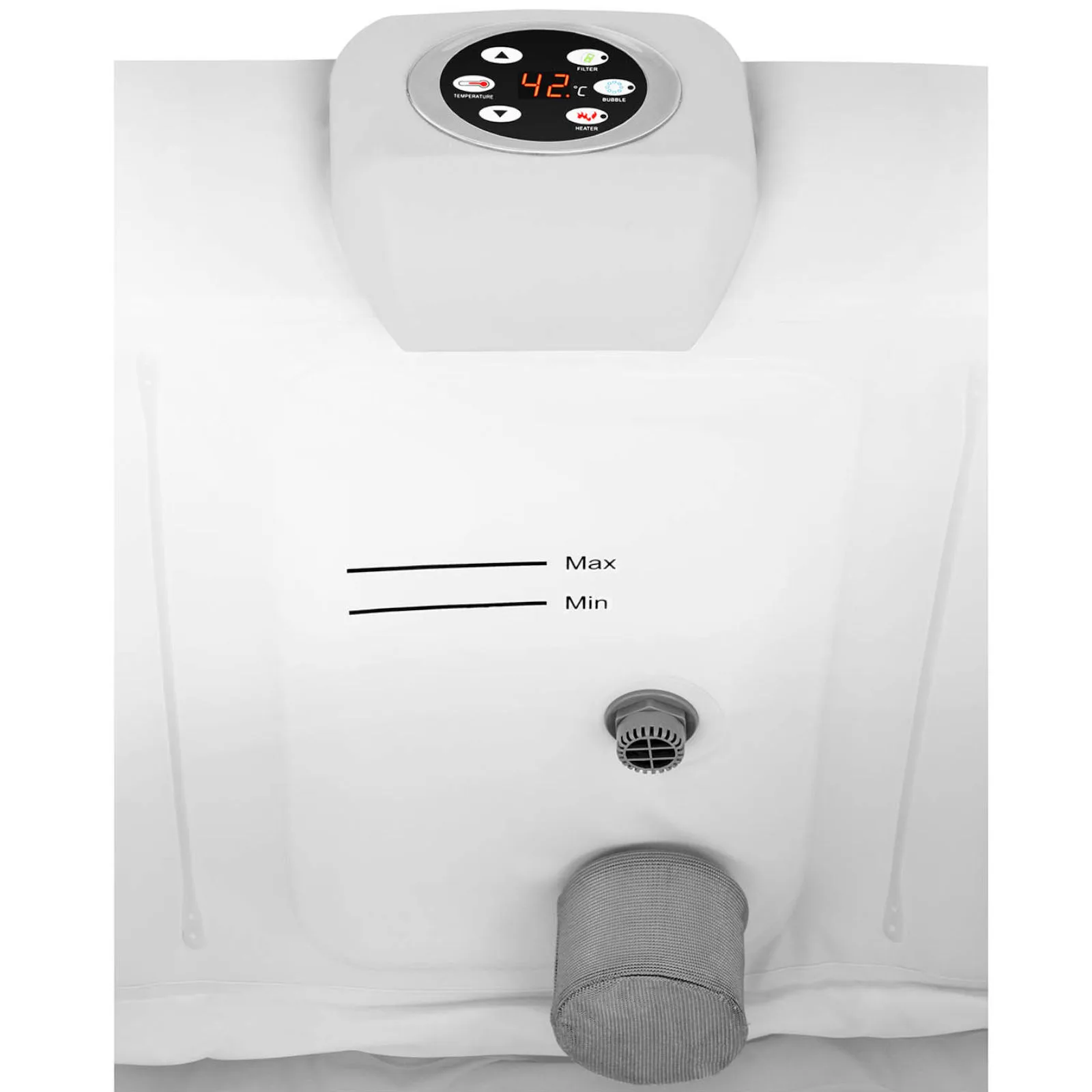 Jacuzzi gonflabil de grădină pentru 4 persoane, cu masaj, 42 °C, 600 L, alb-negru 4
