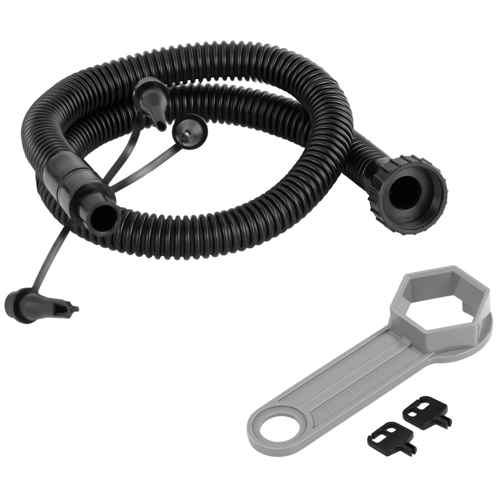 Jacuzzi gonflabil de grădină pentru 4 persoane, cu masaj, 42 °C, 600 L, alb-negru 5
