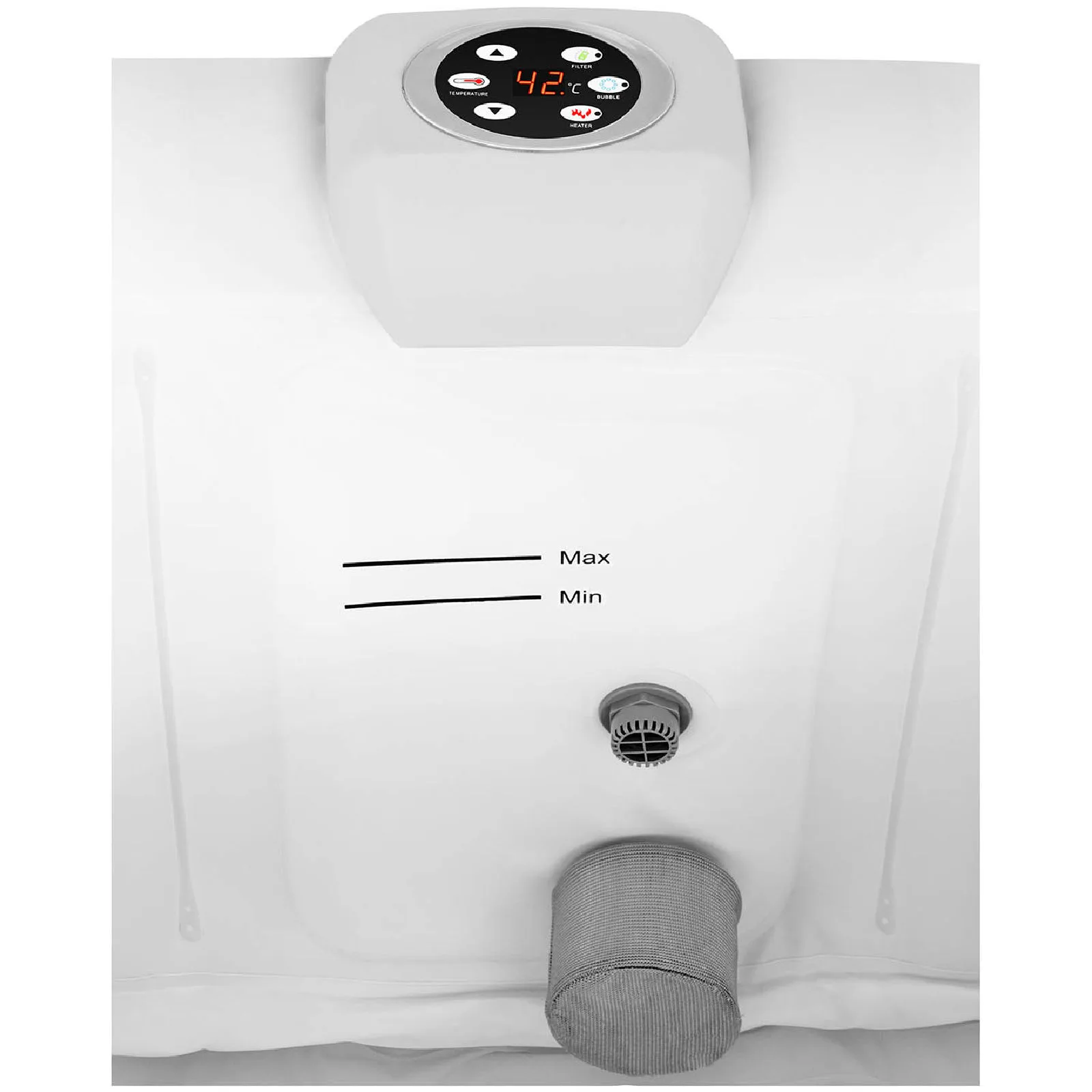 Jacuzzi gonflabil de grădină pentru 6 persoane, cu masaj, 42 °C, 900 L, albastru 4