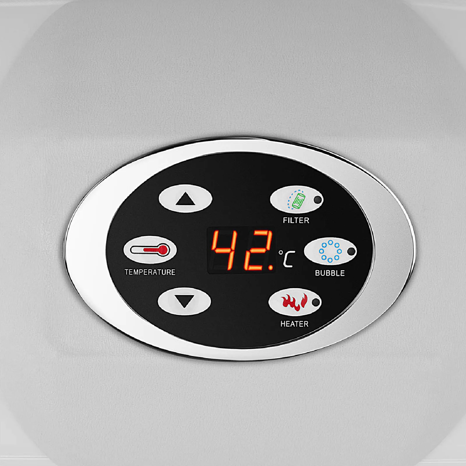 Jacuzzi gonflabil de grădină pentru 6 persoane, cu masaj, 42 °C, 900 L, albastru 6