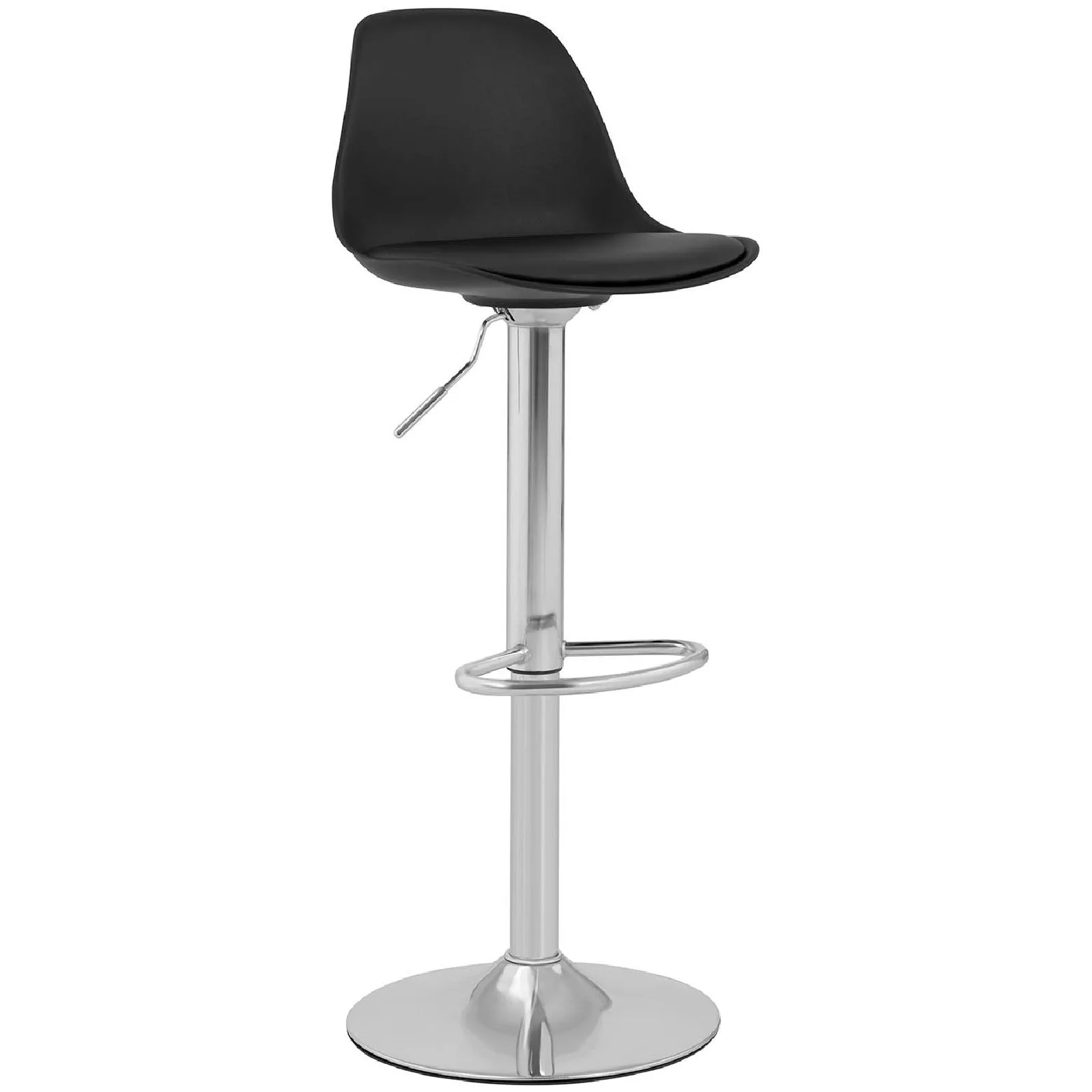 Scaun de bar pivotant tapițat, 4 buc., negru 4
