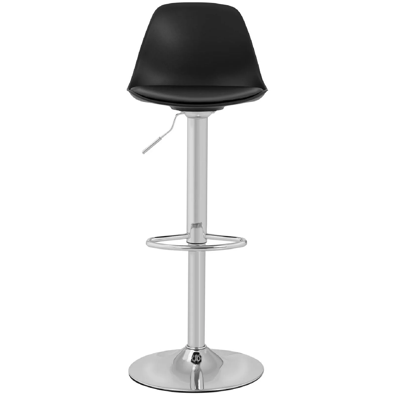 Scaun de bar pivotant tapițat, 4 buc., negru 6