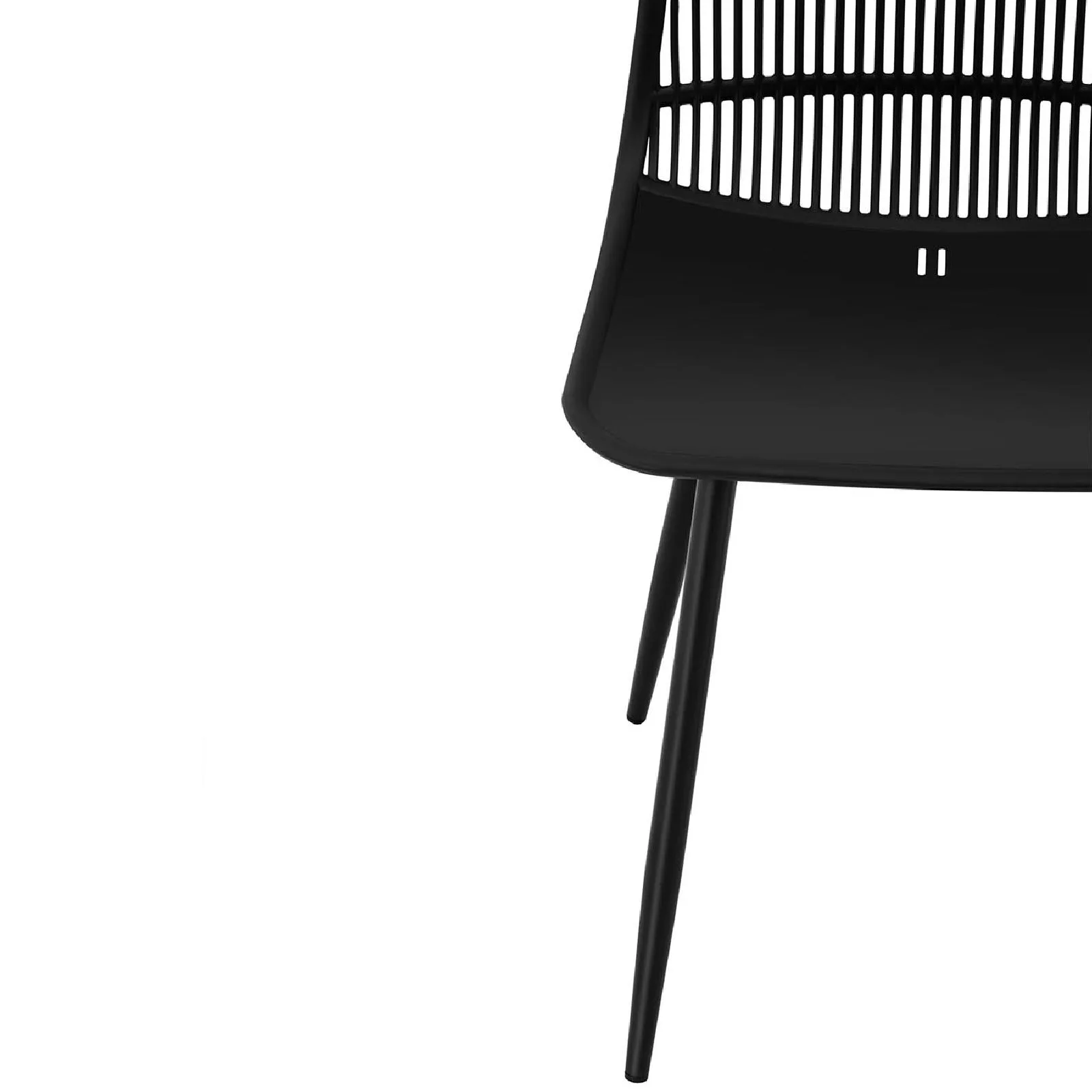 Moderna plastična stolica s prožetom naslonom, do 150 kg, 4 komada, crna 5