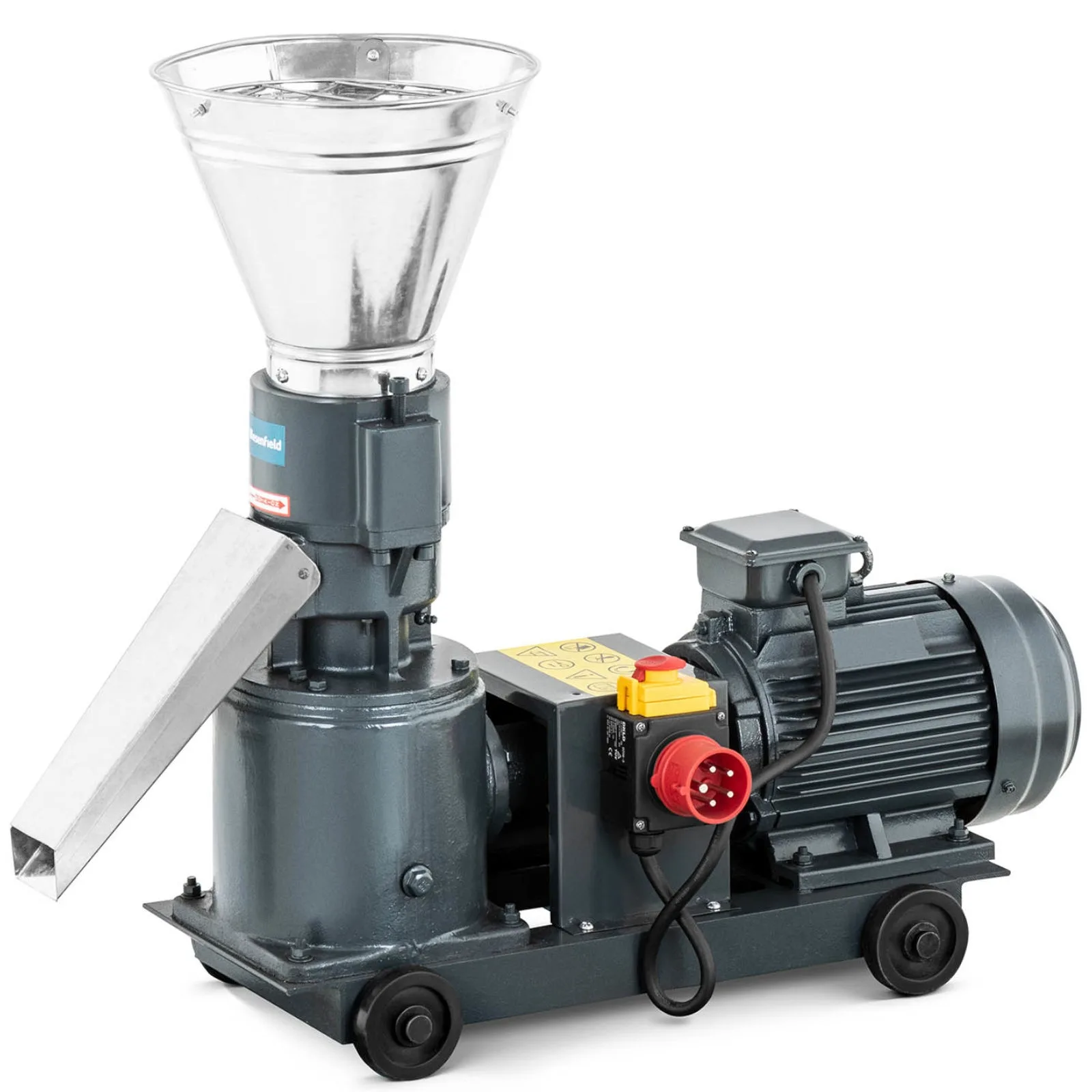 Ipari fűrészpor- és takarmánypellet-készítő gép, 100 kg/h, 120 mm átmérő