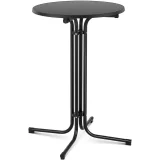 Kruhový skladací barový stôl, priemer 70 cm, výška 110 cm, čierny 2