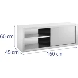 Dulap de perete pentru catering cu uși glisante, OȚEL, 160 x 45 x 60 cm 9
