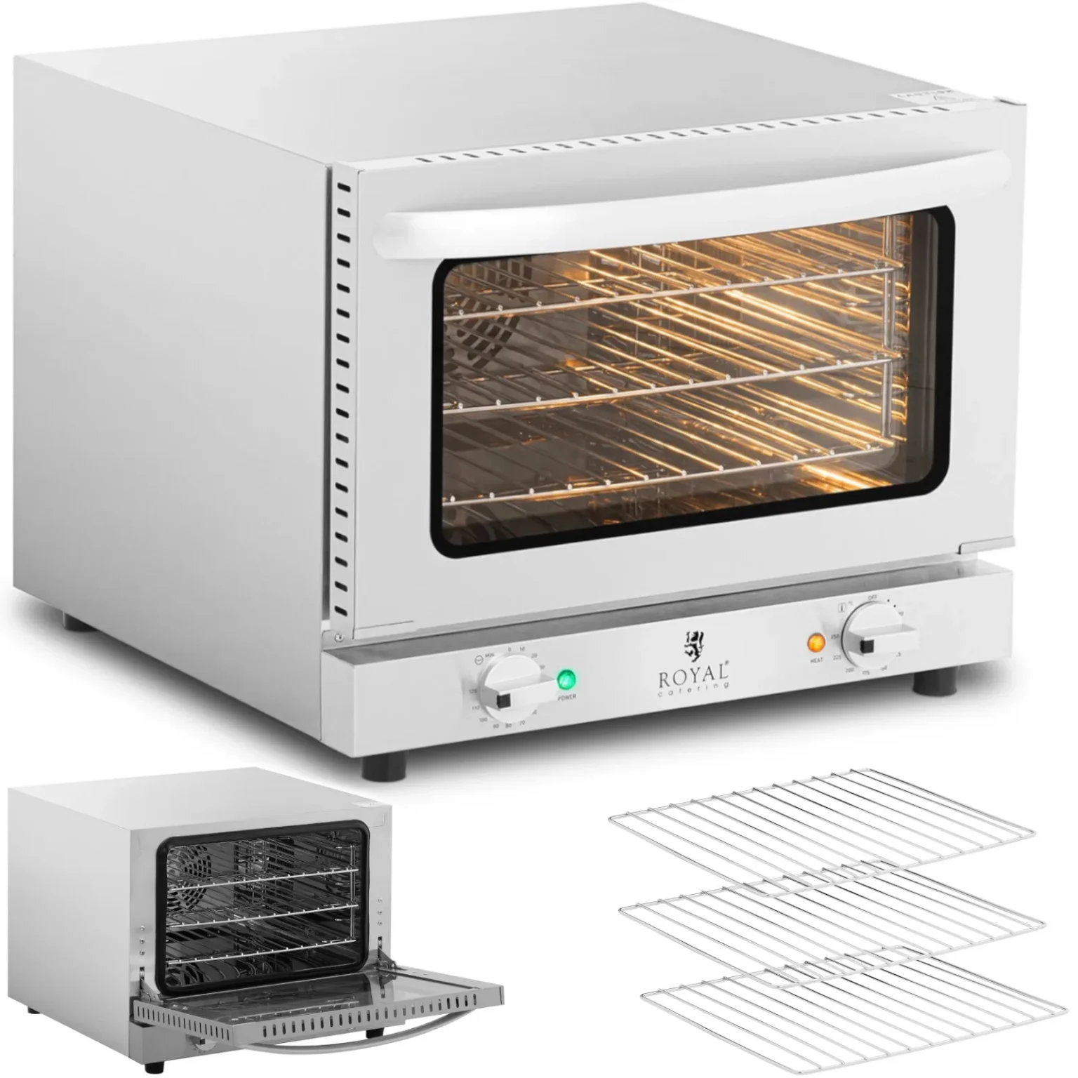 Cuptor cu convecție cu 3 niveluri STAL 2150 W Cuptor cu convecție cu 3 niveluri STAL 2150 W