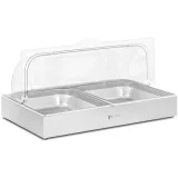 Frühstücksbuffet-Vitrine mit Rollabdeckung, 2x GN 1/2, 2x 4 l 2