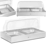 Frühstücksbuffet-Vitrine mit Rollabdeckung, 2x GN 1/2, 2x 4 l