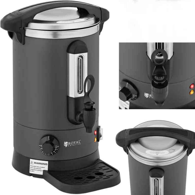Kettős falú vízmelegítő cseppfogó tálcával, 6,1 l, 1500 W, szürke