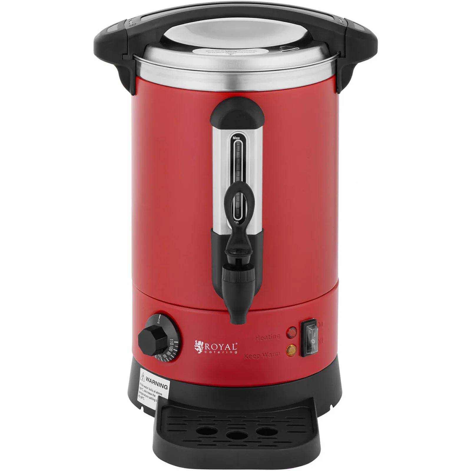 Doppelwandiger Wasserkocher mit Tropfschale, 6,1 l, 1500 W, rot 6